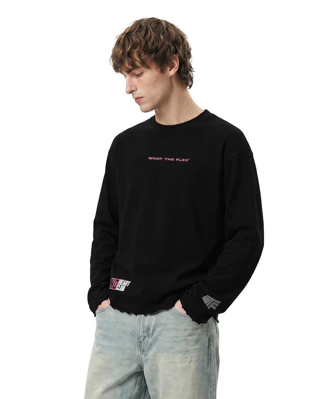 Clostar Oversized Full Sleeve Graphic T-Shirt – Black Premium Cotton Relaxed Fit